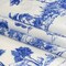 1 Yard Blue and White Toile Print Silk Charmeuse Fabric Lightweight 53 inch Width